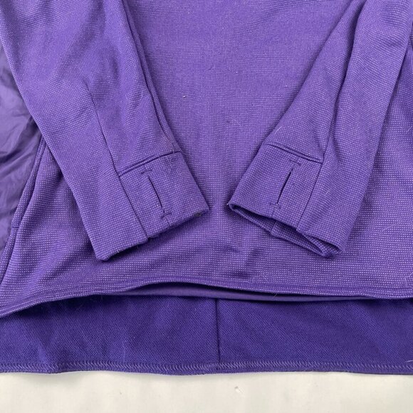 Adidas ClimaWarm 1/4 Zip Hoodie Pullover Jacket Women's L Purple Thumbholes Poly - Picture 10 of 11